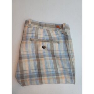 Tommy Bahama Linen/Tencel Plaid Chino Shorts Mens‎ 36 Golf Beach Casual